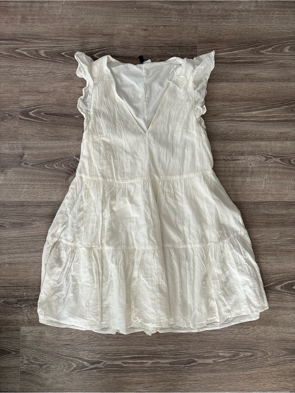 H&M White Cotton Sundress with Tag Detail